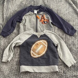 Kids' Gray and Navy Football Sweatshirts bundle 18-24months